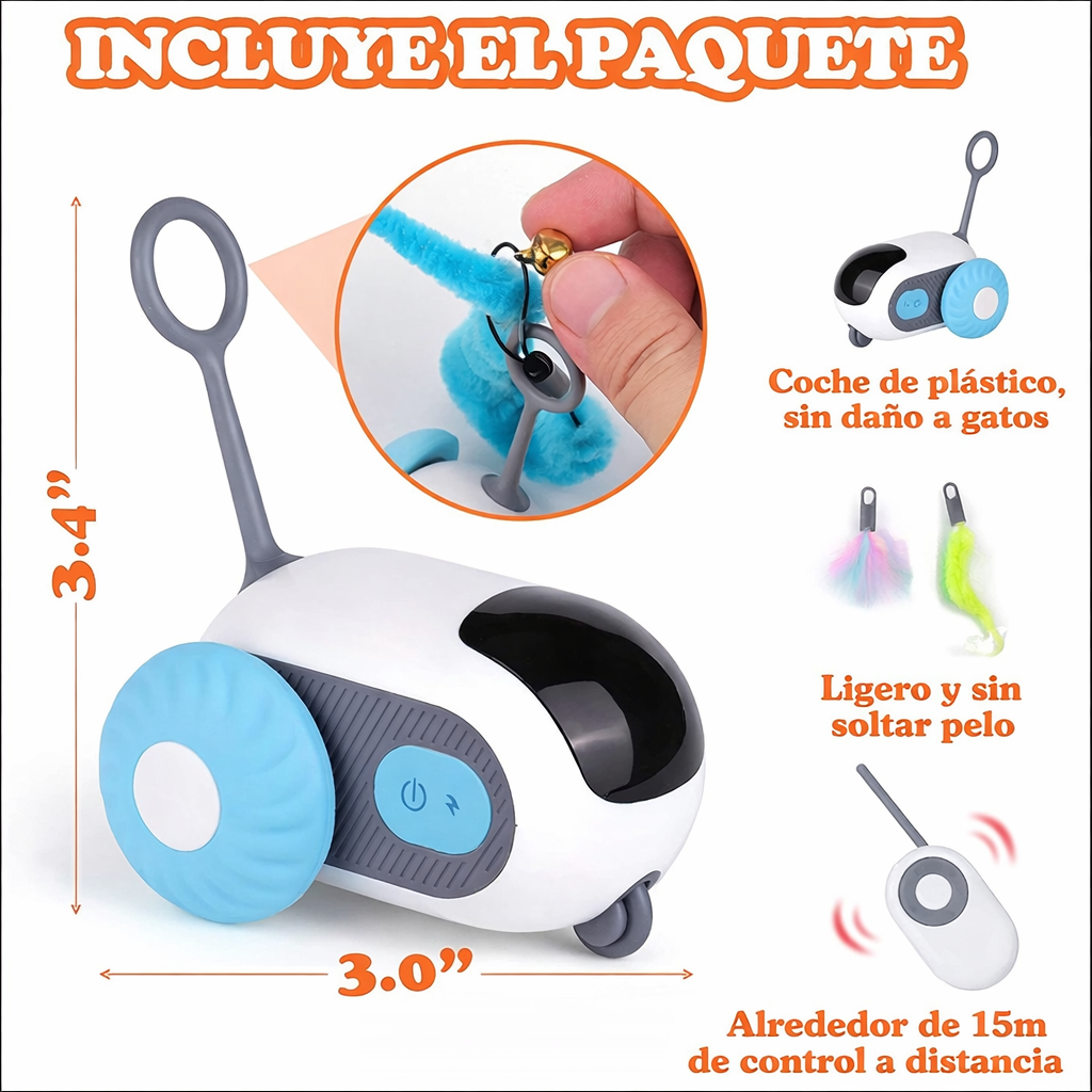 Juguete Inteligente Interactivo para Gatos – Auto y Control Remoto (2 Modos)